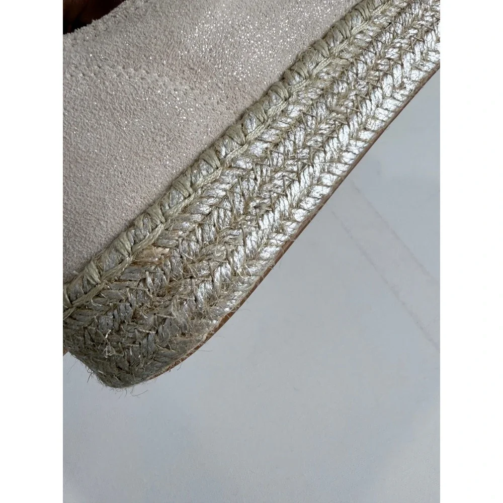 NWT‎ Tretorn Eve 2 Suede Espadrille Platform Sneakers Metallic Beige 9